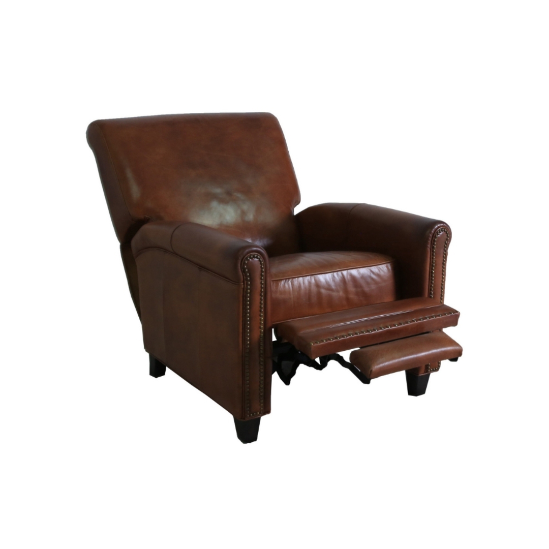 Chatswood Aged Full Grain Leather Recliner Chair Brown image 0